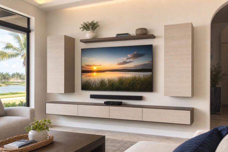 Wall-Mounted Cabinets Around a TV: Balance Storage, Spacing, and Screen Height