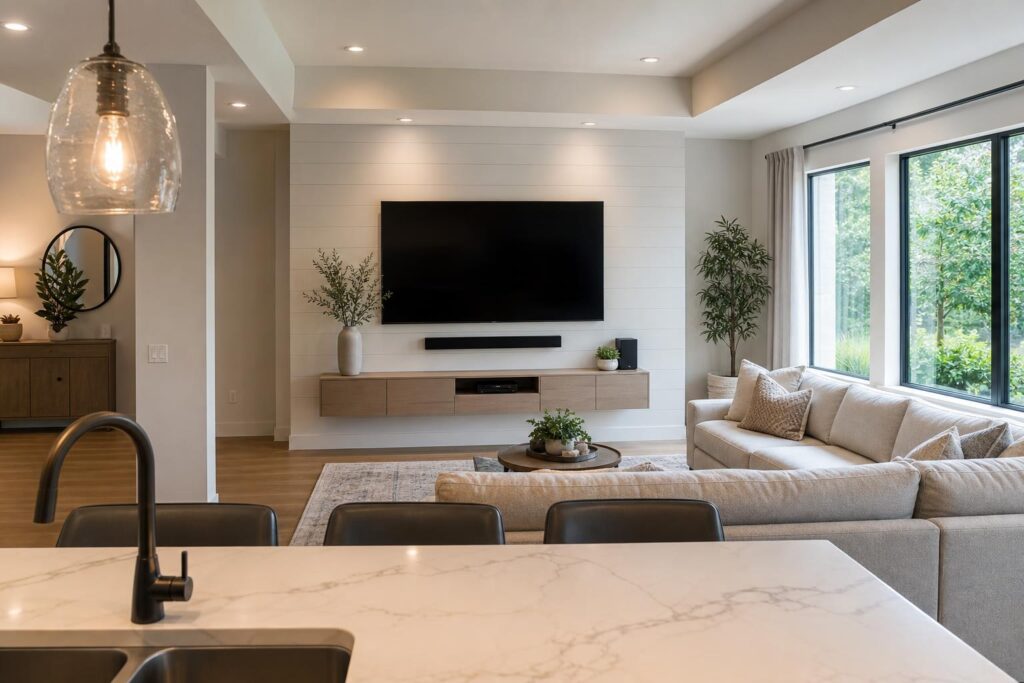 Where Should You Mount a TV in an Open-Concept Living Room?